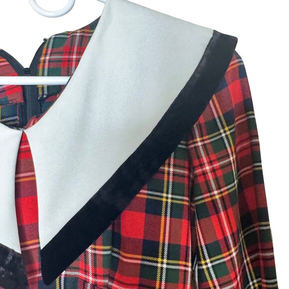 Vintage Talbots Maggy Boutique Tartan Plaid Jumpsuit 4 Sailor Collar 80s Preppy - Picture 6 of 8